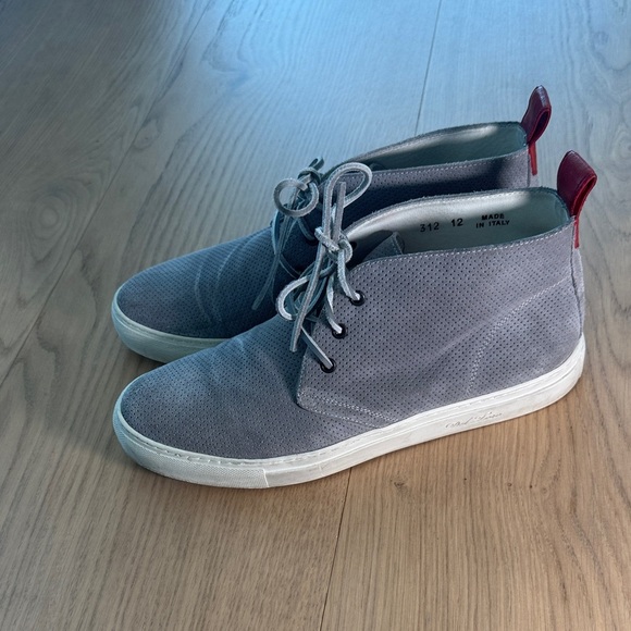 Del Toro Gray Chukka Boots with Red Accents - 12 - Picture 5 of 12